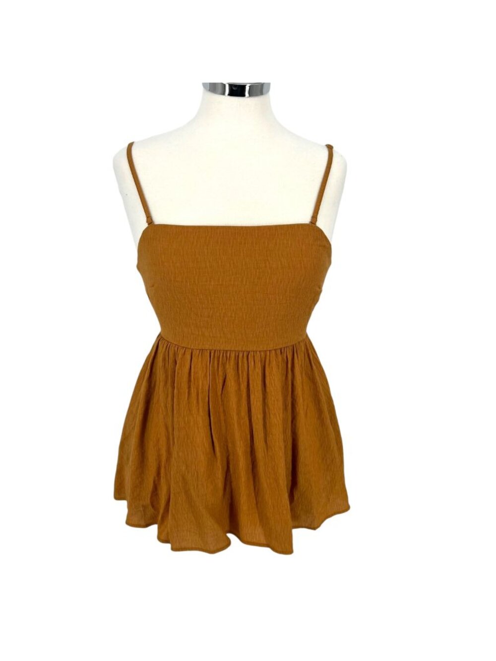 Wishlist Cleo Babydoll Cutout Tank Top Khaki Brown Size Medium NWT
